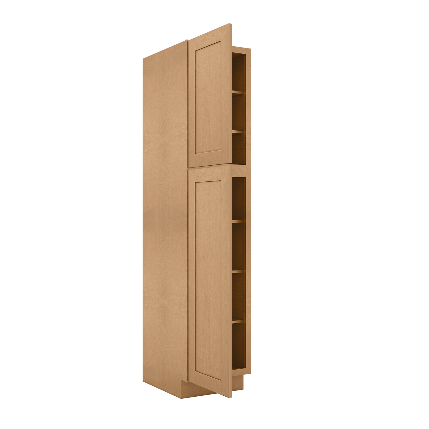 Utility Kitchen Cabinet U1884 Shaker Toffee LessCare 18 in. width 84 in. height 24 in. depth - Kitchen Cabinets