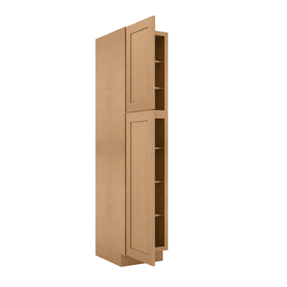 Utility Kitchen Cabinet U1884 Shaker Toffee LessCare 18 in. width 84 in. height 24 in. depth - Kitchen Cabinets