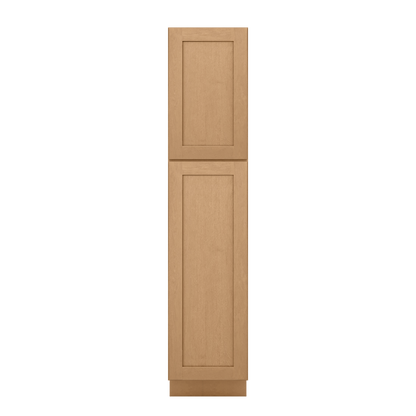 Utility Kitchen Cabinet U1884 Shaker Toffee LessCare 18 in. width 84 in. height 24 in. depth - Kitchen Cabinets
