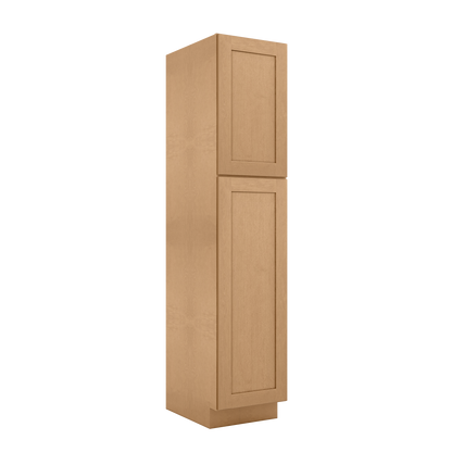 Utility Kitchen Cabinet U1884 Shaker Toffee LessCare 18 in. width 84 in. height 24 in. depth - Kitchen Cabinets