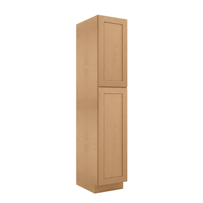 Utility Kitchen Cabinet U1890 Shaker Toffee LessCare 18 in. width 90 in. height 24 in. depth - Kitchen Cabinets