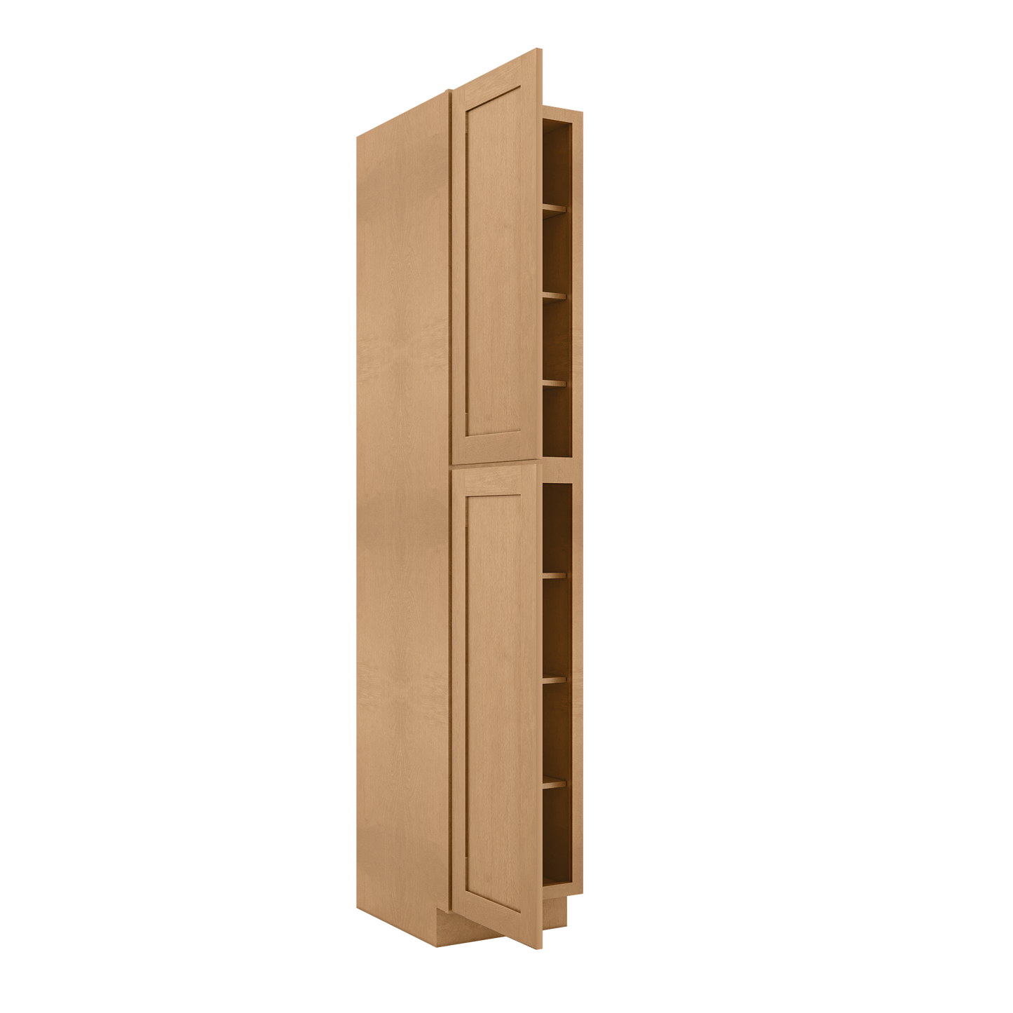 Utility Kitchen Cabinet U1896 Shaker Toffee LessCare 18 in. width 96 in. height 24 in. depth - Kitchen Cabinets