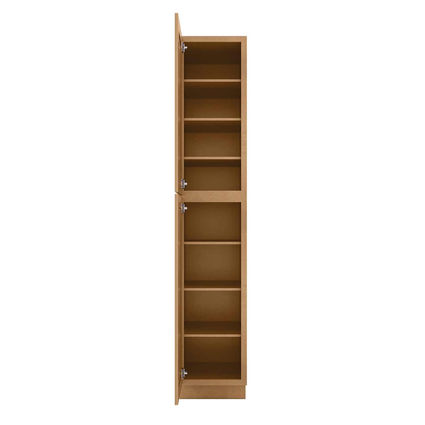 Utility Kitchen Cabinet U1896 Shaker Toffee LessCare 18 in. width 96 in. height 24 in. depth - Kitchen Cabinets