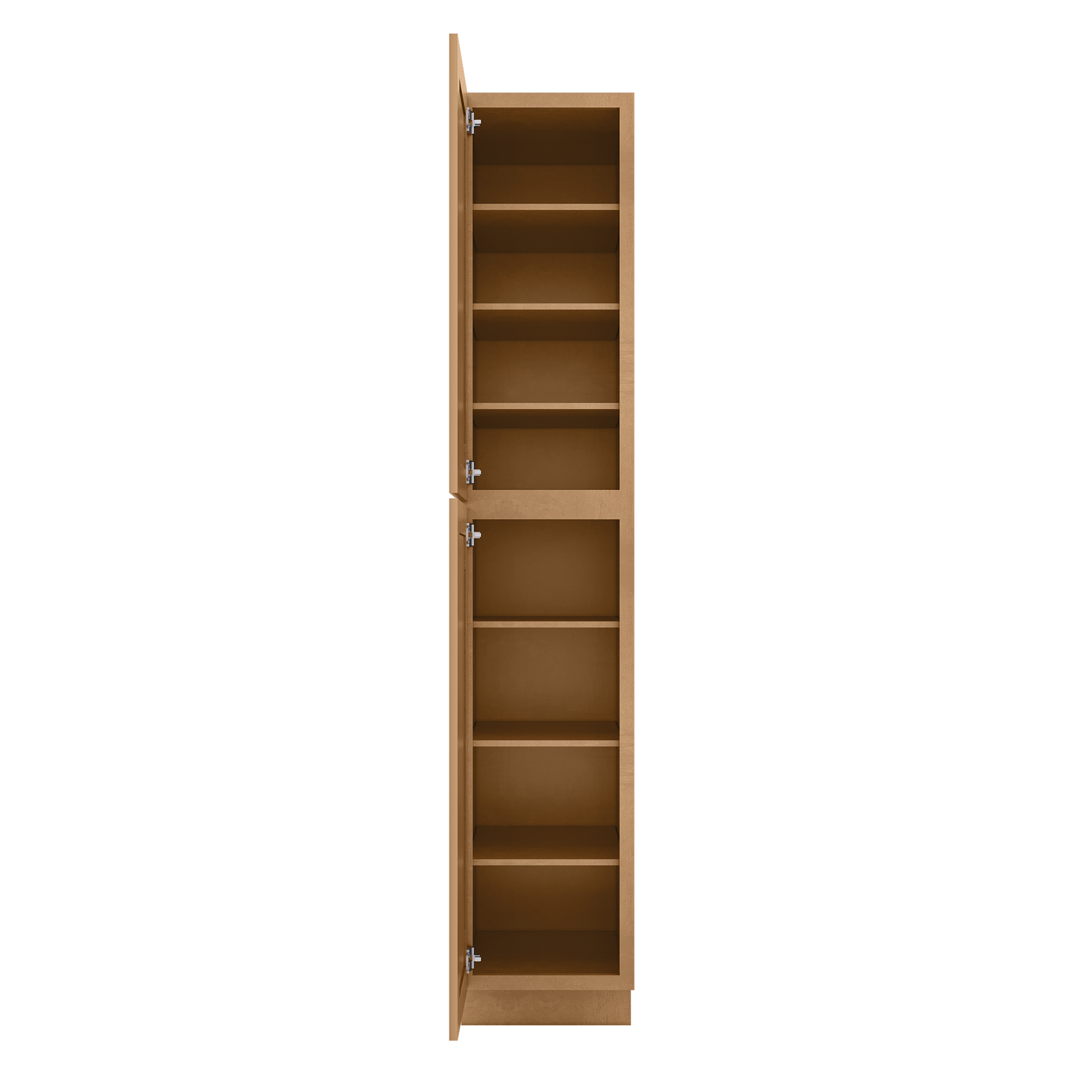 Utility Kitchen Cabinet U1896 Shaker Toffee LessCare 18 in. width 96 in. height 24 in. depth - Kitchen Cabinets