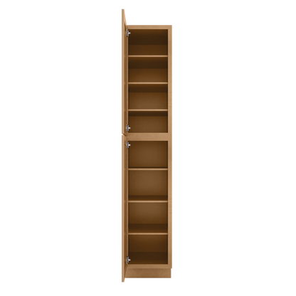 Utility Kitchen Cabinet U1896 Shaker Toffee LessCare 18 in. width 96 in. height 24 in. depth - Kitchen Cabinets