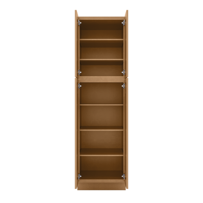 Utility Kitchen Cabinet U2484 Shaker Toffee LessCare 24 in. width 84 in. height 24 in. depth - Kitchen Cabinets