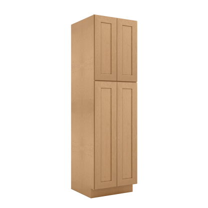 Utility Kitchen Cabinet U2484 Shaker Toffee LessCare 24 in. width 84 in. height 24 in. depth - Kitchen Cabinets