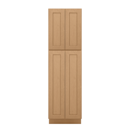 Utility Kitchen Cabinet U2484 Shaker Toffee LessCare 24 in. width 84 in. height 24 in. depth - Kitchen Cabinets