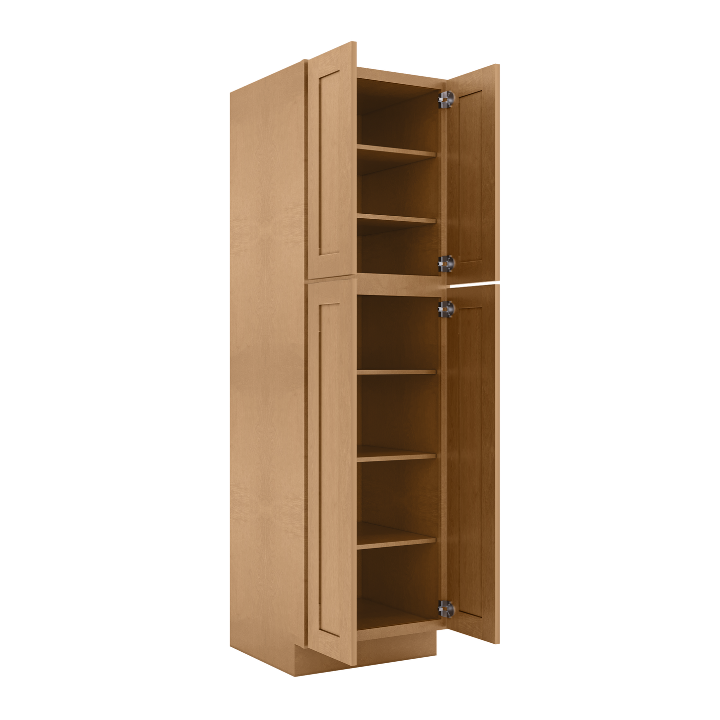 Utility Kitchen Cabinet U2484 Shaker Toffee LessCare 24 in. width 84 in. height 24 in. depth - Kitchen Cabinets