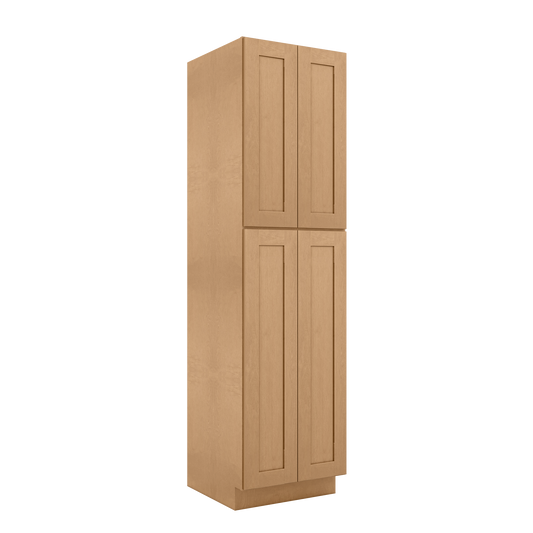 Utility Kitchen Cabinet U2490 Shaker Toffee LessCare 24 in. width 90 in. height 24 in. depth - Kitchen Cabinets