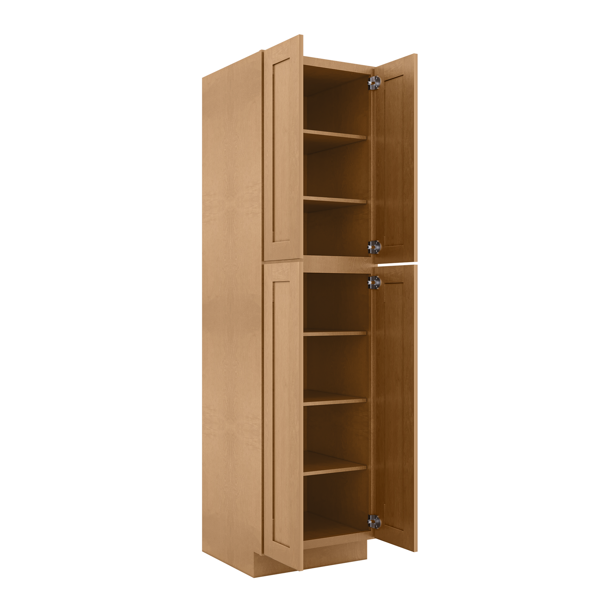Utility Kitchen Cabinet U2490 Shaker Toffee LessCare 24 in. width 90 in. height 24 in. depth - Kitchen Cabinets