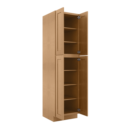 Utility Kitchen Cabinet U2490 Shaker Toffee LessCare 24 in. width 90 in. height 24 in. depth - Kitchen Cabinets