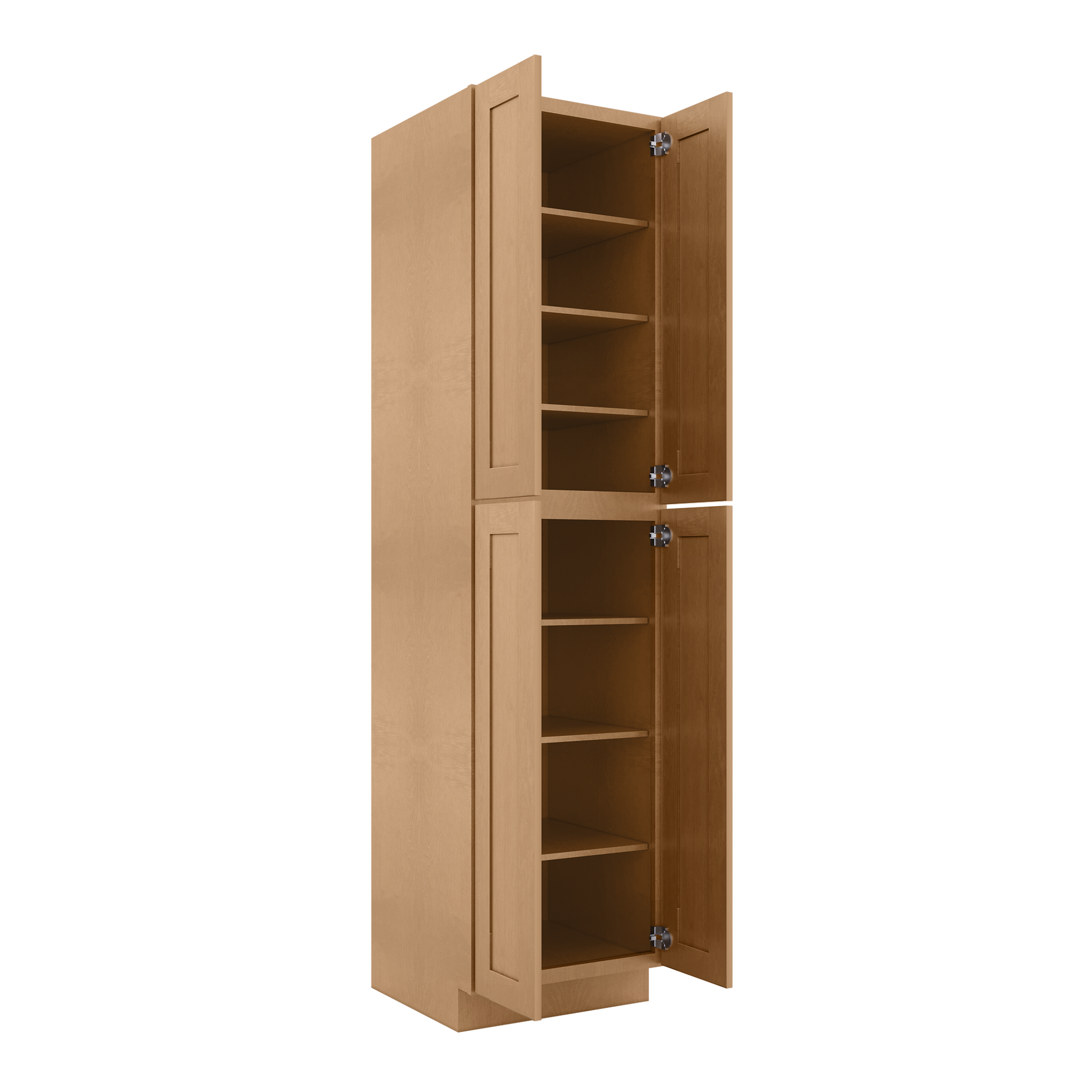 Utility Kitchen Cabinet U2496 Shaker Toffee LessCare 24 in. width 96 in. height 24 in. depth - Kitchen Cabinets