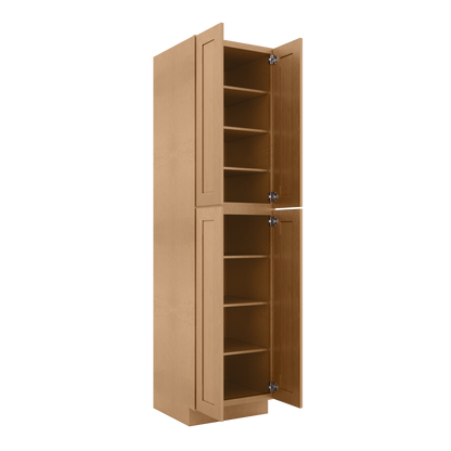 Utility Kitchen Cabinet U2496 Shaker Toffee LessCare 24 in. width 96 in. height 24 in. depth - Kitchen Cabinets