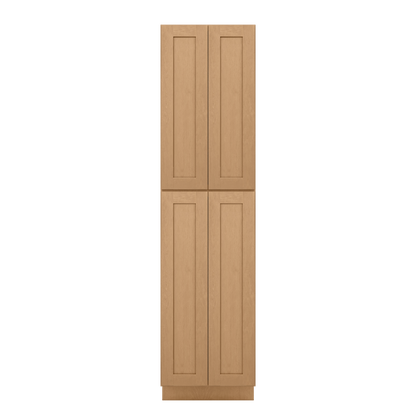 Utility Kitchen Cabinet U2496 Shaker Toffee LessCare 24 in. width 96 in. height 24 in. depth - Kitchen Cabinets