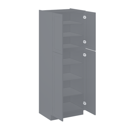 Utility Kitchen Cabinet U3084 Colonial Gray 30”W x 84”H x 24”D - Kitchen Cabinets