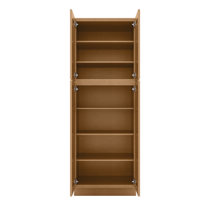 Utility Kitchen Cabinet U3084 Shaker Toffee 33’’W x 84’H x 24’’D - Kitchen Cabinets