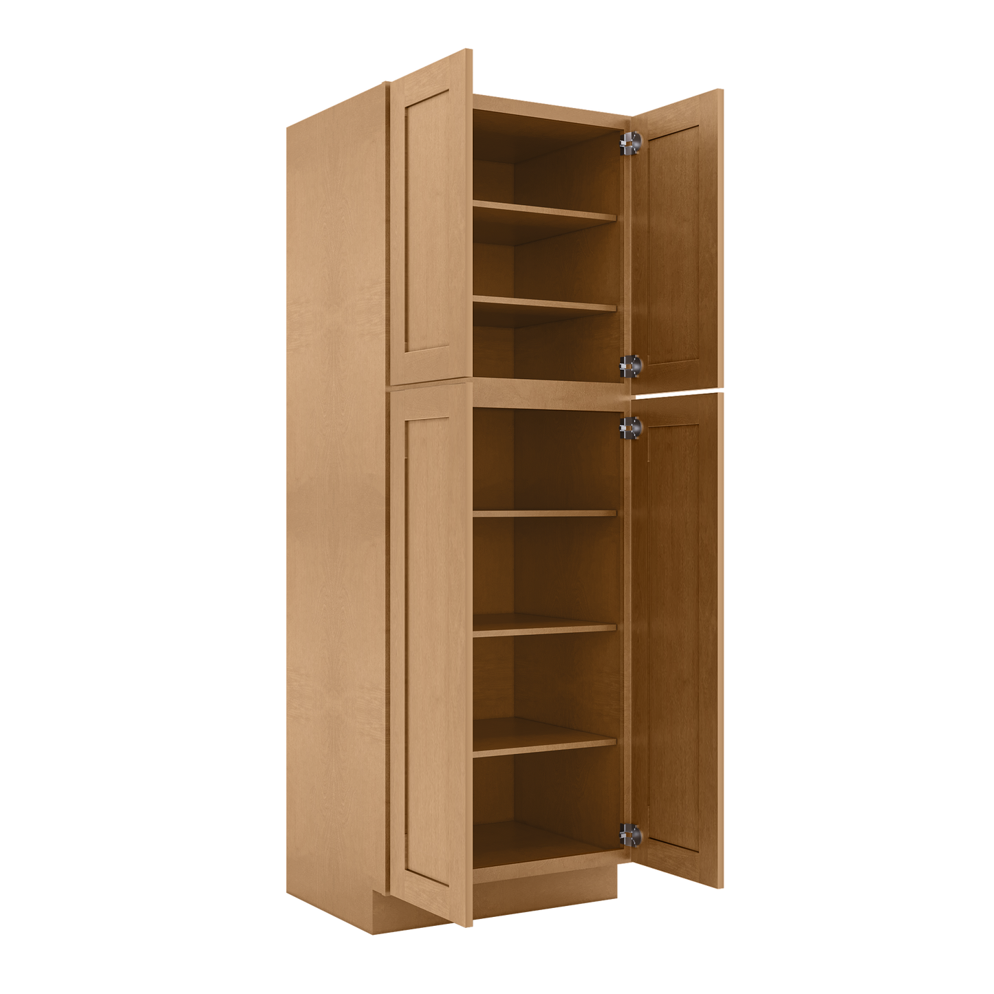 Utility Kitchen Cabinet U3084 Shaker Toffee 33’’W x 84’H x 24’’D - Kitchen Cabinets