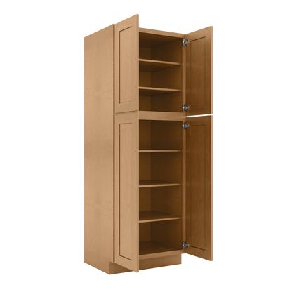 Utility Kitchen Cabinet U3084 Shaker Toffee 33’’W x 84’H x 24’’D - Kitchen Cabinets