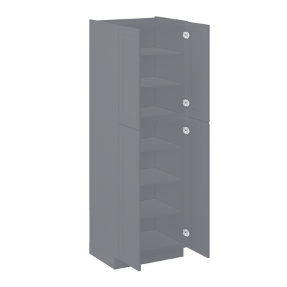 Utility Kitchen Cabinet U3090 Colonial Gray LessCare 30 in. width 90 in. height 24 in. depth - Kitchen Cabinets