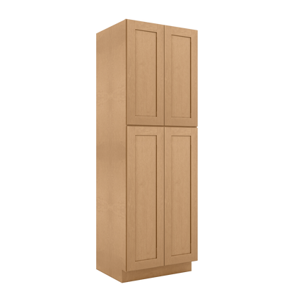 Utility Kitchen Cabinet U3090 Shaker Toffee LessCare 30 in. width 90 in. height 24 in. depth - Kitchen Cabinets
