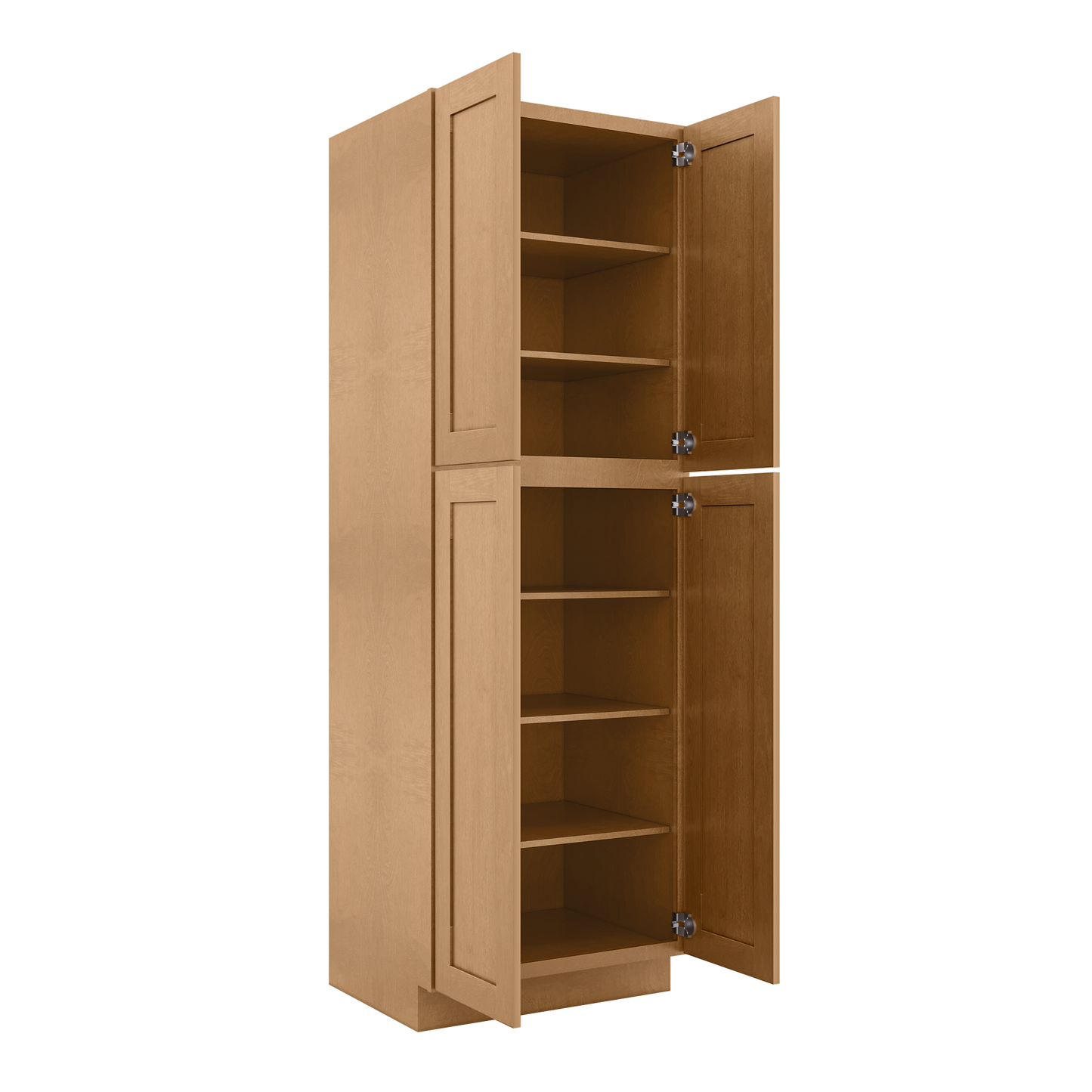 Utility Kitchen Cabinet U3090 Shaker Toffee LessCare 30 in. width 90 in. height 24 in. depth - Kitchen Cabinets