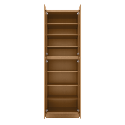 Utility Kitchen Cabinet U3096 Shaker Toffee 30’’W x 84’’H x 24’’D - Kitchen Cabinets