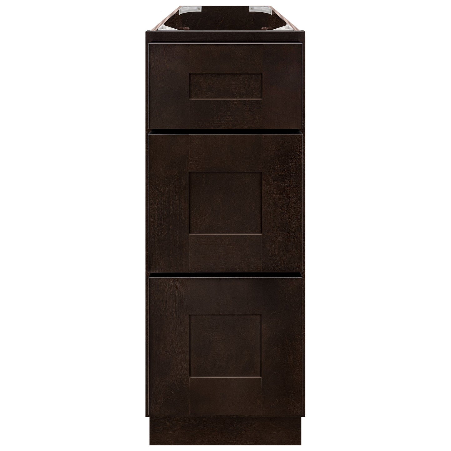 Vanity Drawer Base Cabinet 12 Inch Wide x 21 Inch Deep x 34 1/2 Inch High Espresso Shaker Series Bathroom Vanities