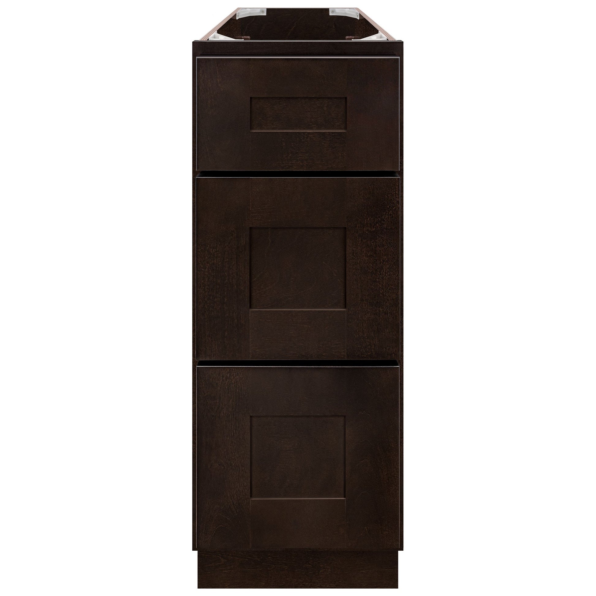 Vanity Drawer Base Cabinet 12 Inch Wide x 21 Inch Deep x 34 1/2 Inch High Espresso Shaker Series Bathroom Vanities
