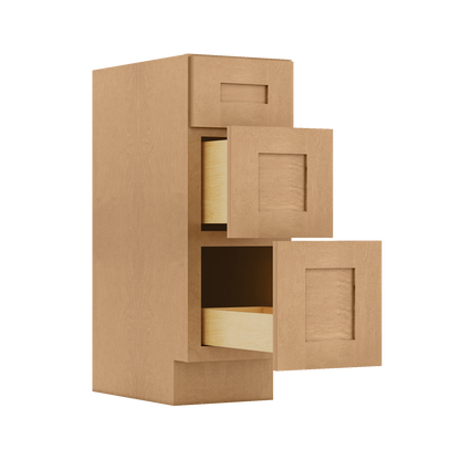 Vanity Drawer Base Cabinet VDB1221345 Shaker Toffee LessCare 12 in. width 34.5 in. height 21 in. depth - Bathroom