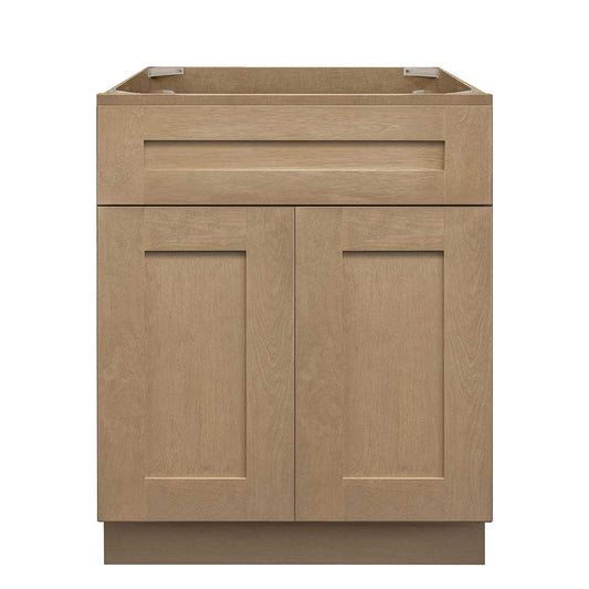 Vanity Sink Base Cabinet 24 in W x 21 in D x 34 1/2 in H - Shaker Toffee - Bathroom Vanities