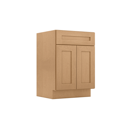 Vanity Sink Base Cabinet 24 in W x 21 in D x 34 1/2 in H - Shaker Toffee - Bathroom Vanities