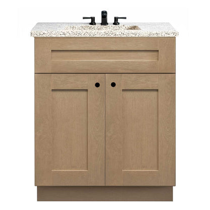 Vanity Sink Base Cabinet 24 in W x 21 in D x 34 1/2 in H - Shaker Toffee - Bathroom Vanities