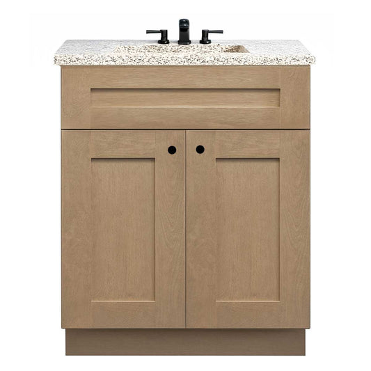 Vanity Sink Base Cabinet 24 in W x 21 in D x 34 1/2 in H - Shaker Toffee - Bathroom Vanities