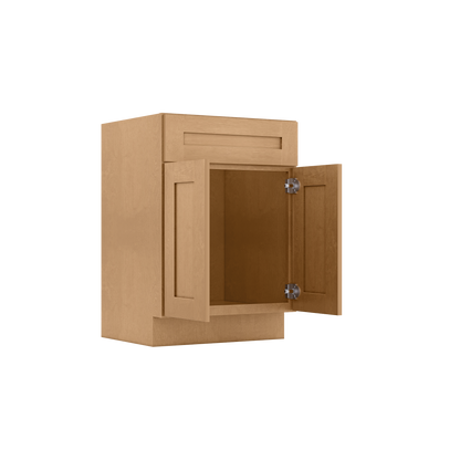 Vanity Sink Base Cabinet 24 in W x 21 in D x 34 1/2 in H - Shaker Toffee - Bathroom Vanities