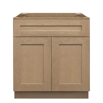 Vanity Sink Base Cabinet 30 in W x 21 in D x 34 1/2 in H - Shaker Toffee - Bathroom Vanities