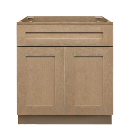 Vanity Sink Base Cabinet 30 in W x 21 in D x 34 1/2 in H - Shaker Toffee - Bathroom Vanities