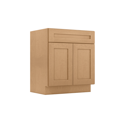 Vanity Sink Base Cabinet 30 in W x 21 in D x 34 1/2 in H - Shaker Toffee - Bathroom Vanities