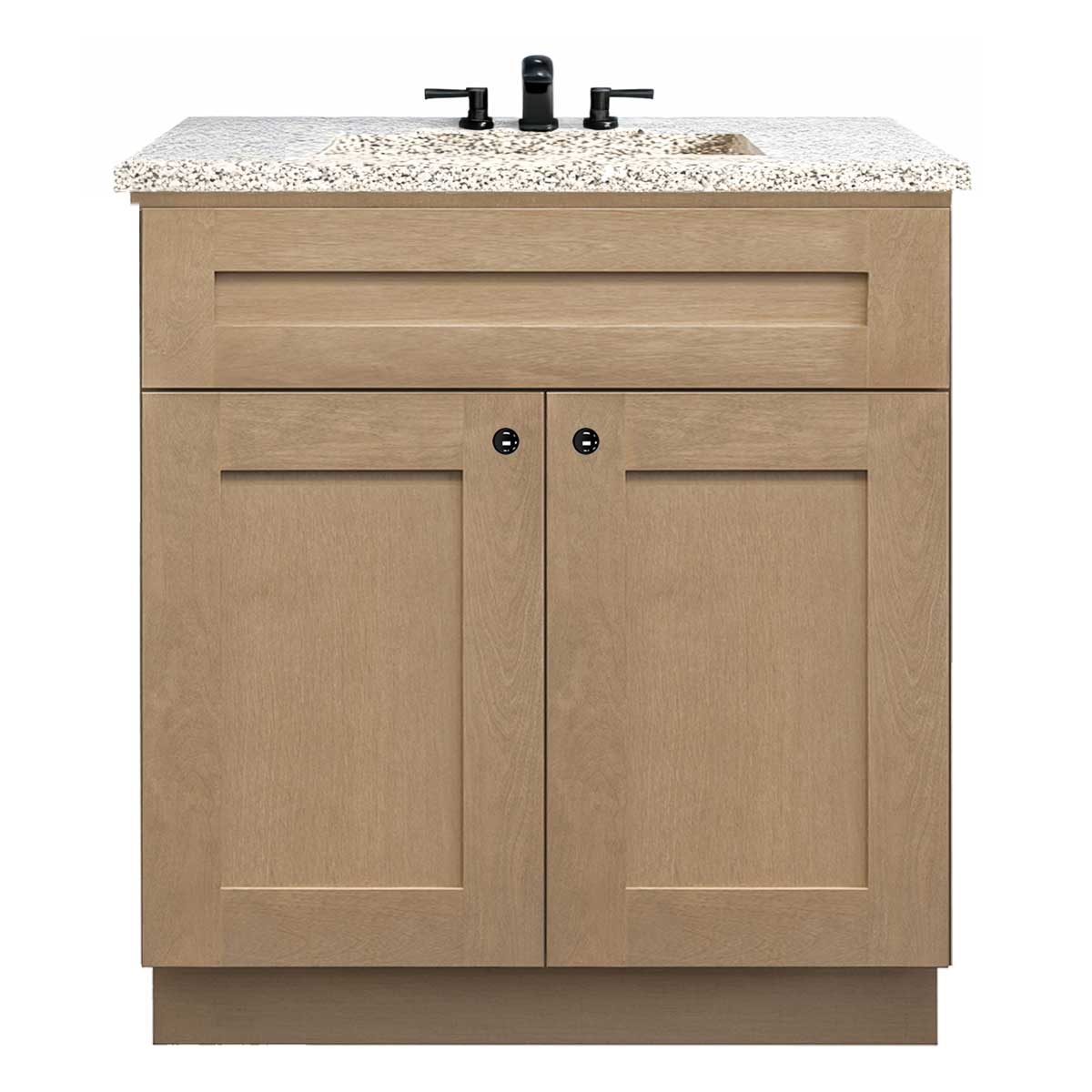 Vanity Sink Base Cabinet 30 in W x 21 in D x 34 1/2 in H - Shaker Toffee - Bathroom Vanities