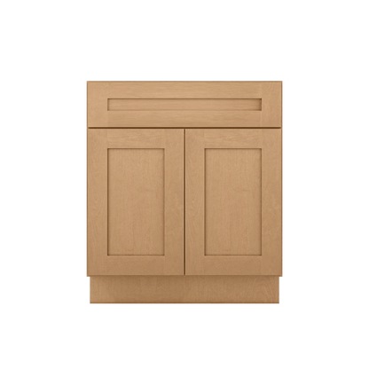 Vanity Sink Base Cabinet 30 in W x 21 in D x 34 1/2 in H - Shaker Toffee - Bathroom Vanities