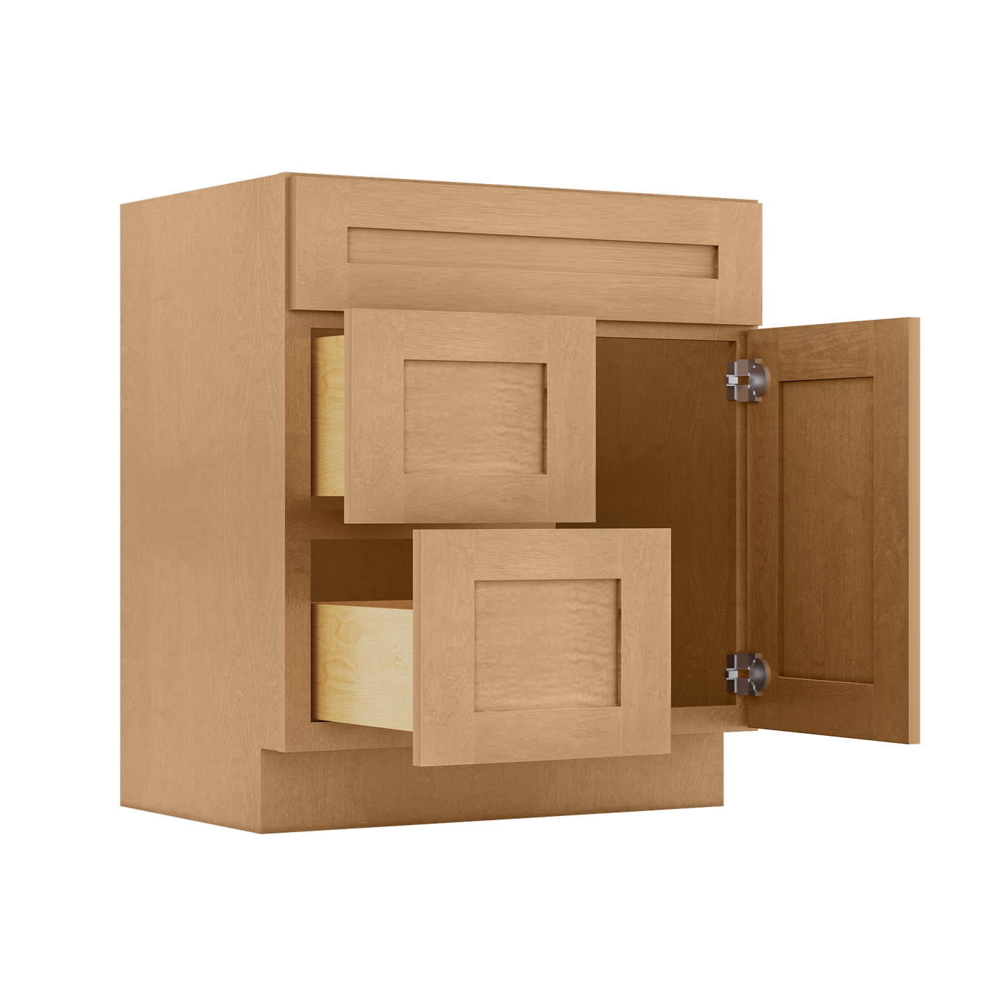 Vanity Sink Base Cabinet with Left Drawers 30 in W x 21 in D x 34 1/2 in H Shaker Toffee - Bathroom Vanities