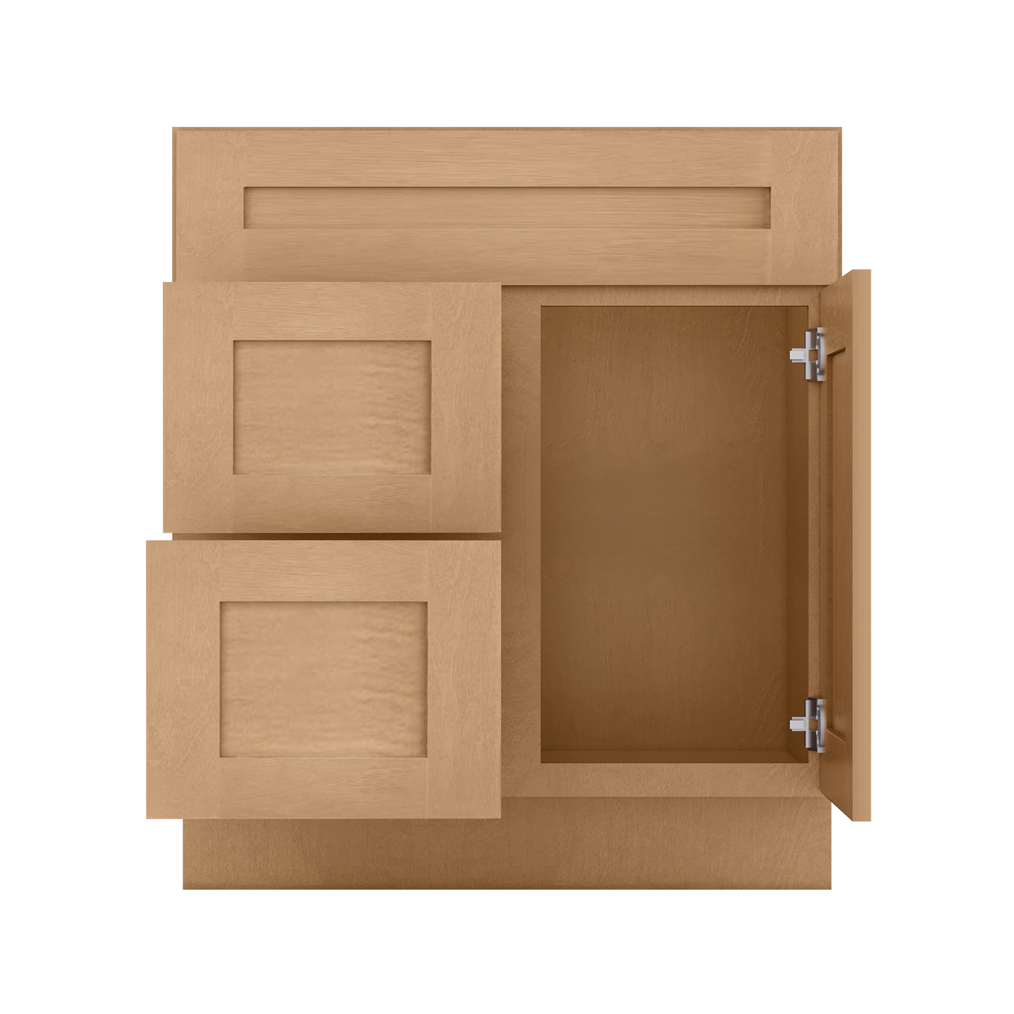 Vanity Sink Base Cabinet with Left Drawers 30 in W x 21 in D x 34 1/2 in H Shaker Toffee - Bathroom Vanities