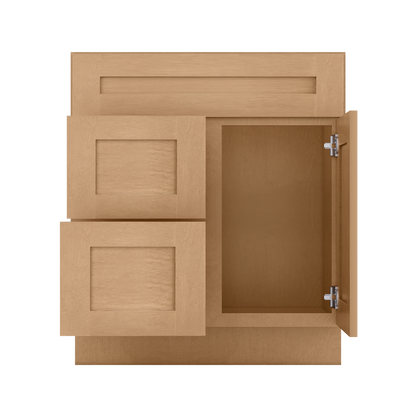 Vanity Sink Base Cabinet with Left Drawers 30 in W x 21 in D x 34 1/2 in H Shaker Toffee - Bathroom Vanities