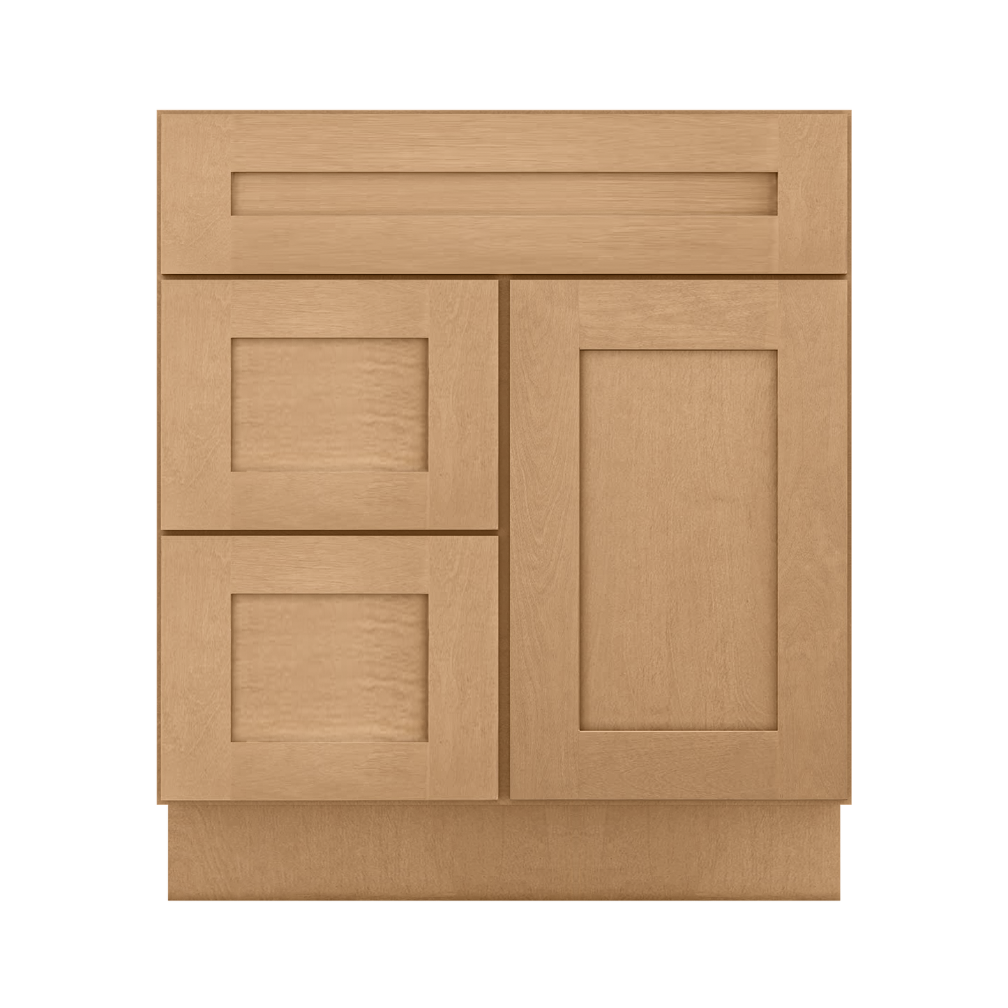 Vanity Sink Base Cabinet with Left Drawers 30 in W x 21 in D x 34 1/2 in H Shaker Toffee - Bathroom Vanities