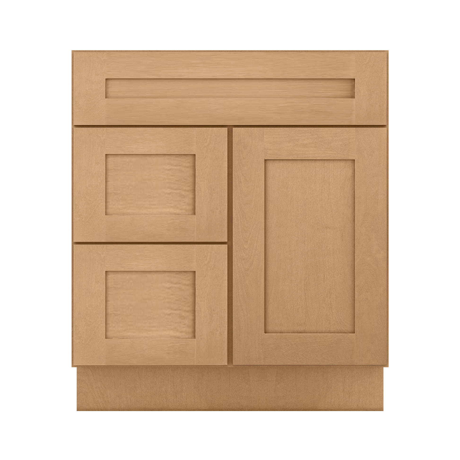 Vanity Sink Base Cabinet with Left Drawers 30 in W x 21 in D x 34 1/2 in H Shaker Toffee - Bathroom Vanities