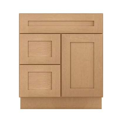 Vanity Sink Base Cabinet with Left Drawers 30 in W x 21 in D x 34 1/2 in H Shaker Toffee - Bathroom Vanities