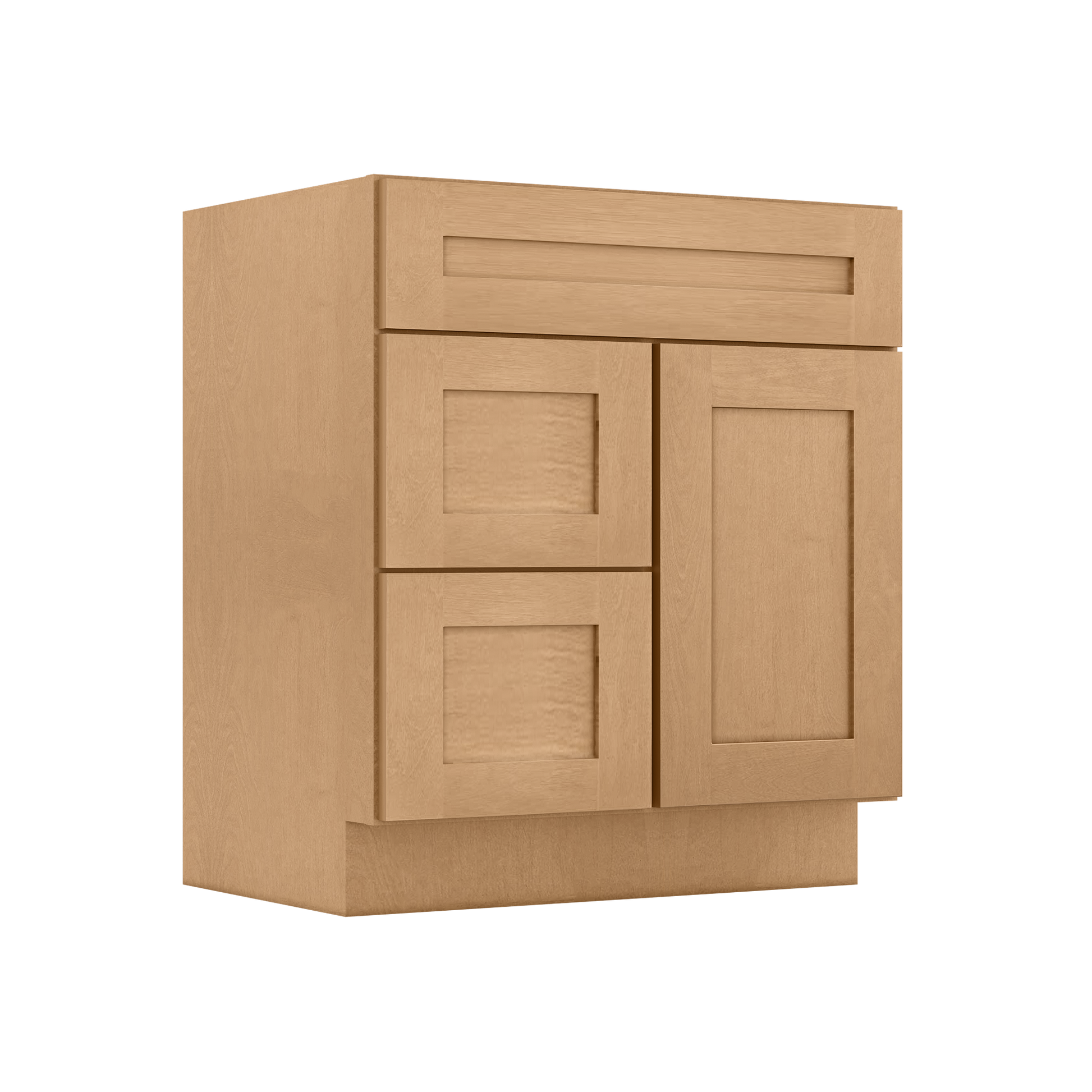 Vanity Sink Base Cabinet with Left Drawers 30 in W x 21 in D x 34 1/2 in H Shaker Toffee - Bathroom Vanities