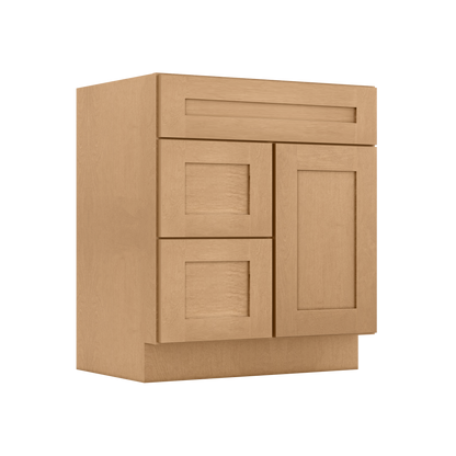 Vanity Sink Base Cabinet with Left Drawers 30 in W x 21 in D x 34 1/2 in H Shaker Toffee - Bathroom Vanities