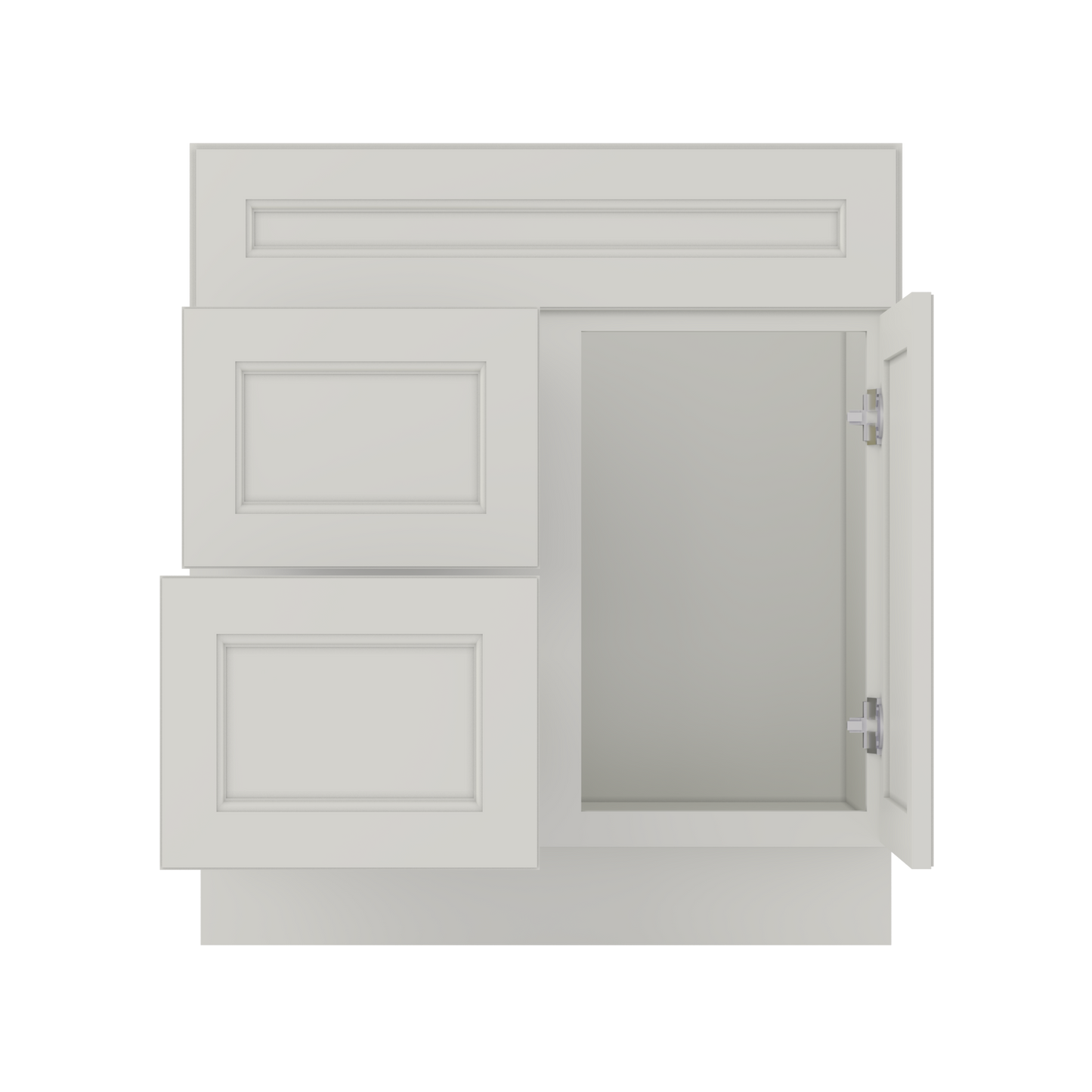 Vanity Sink Base Cabinet with Left Drawers 30 W x 21 D x 34 H - Milan Pearl - Bathroom Vanities