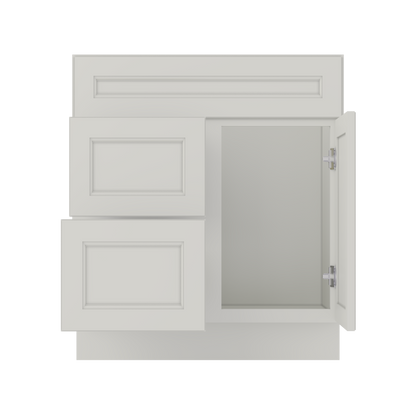 Vanity Sink Base Cabinet with Left Drawers 30 W x 21 D x 34 H - Milan Pearl - Bathroom Vanities